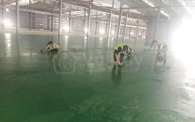 Vũ Duy thi công sơn epoxy sàn nhà xưởng tại Thái Bình